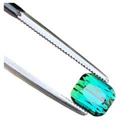 1,5 Karat zweifarbiger blau-grüner natürlicher Turmalin-Edelstein im Kissen-Schliff für Schmuck