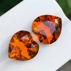 15 Karat Madeira Citrin Deep Orange Herzform Edelsteinpaar für Schmuck 13mm