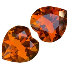 15 Karat Madeira Citrin Deep Orange Herzform Edelsteinpaar für Schmuck 13mm
