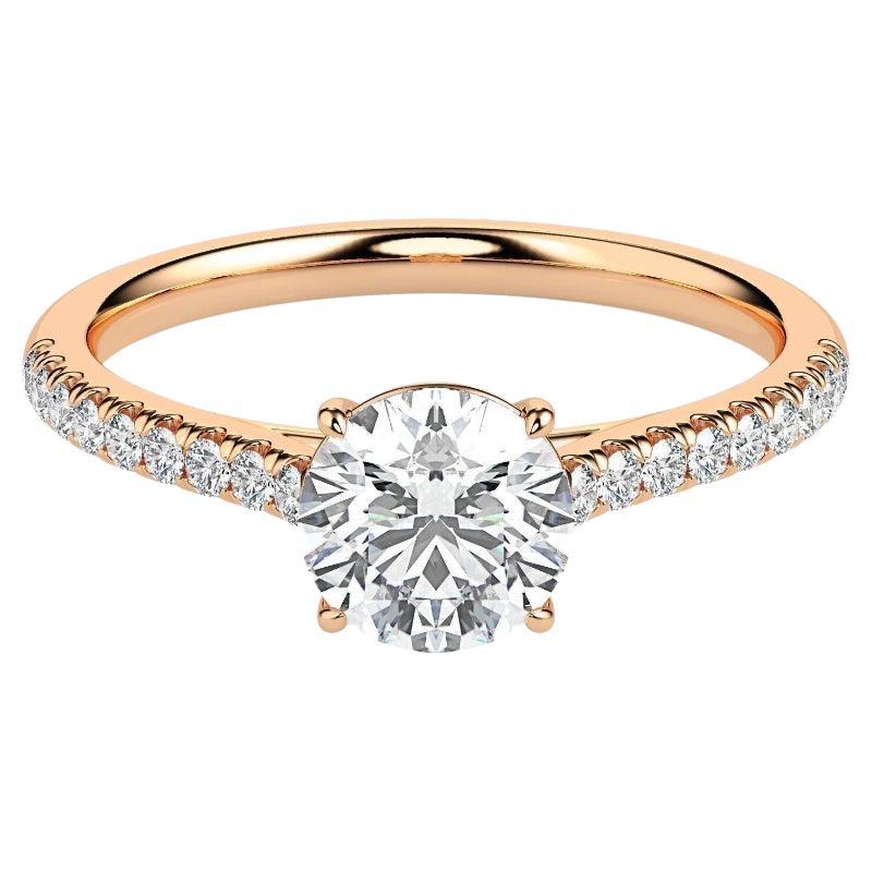 1.5 cts Moissanite Wedding Ring 925 sterling Silver rose gold plated For Sale