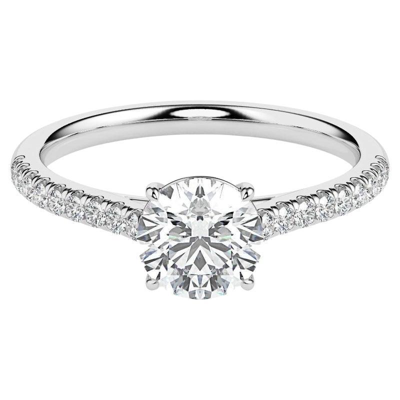 1.5 cts Moissanite Wedding Ring 925 sterling Silver white gold plated