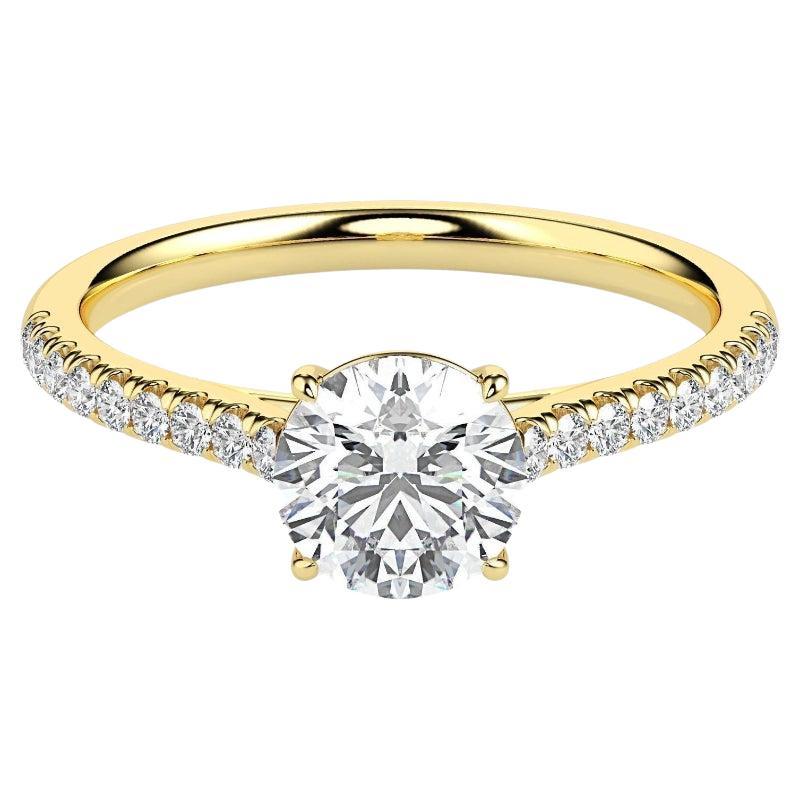 1.5 cts Moissanite Wedding Ring 925 sterling Silver yellow gold plated