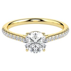 1.5 cts Moissanite Wedding Ring 925 sterling Silver yellow gold plated