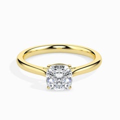 1.5 cts Moissanite Wedding Ring cushion 925 sterling Silver Yellow gold plated