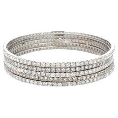 Juego de 5 pulseras eternity de oro blanco de 14 quilates con diamantes brillantes de 15 quilates
