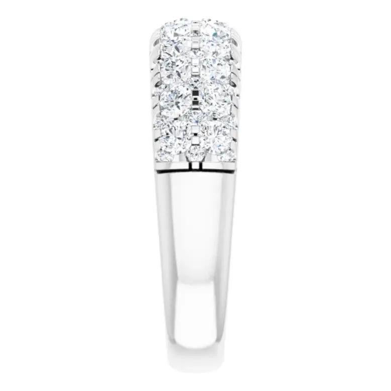 1.5 CTW Diamantes Anillo de Boda de Oro Blanco de 14K Corte redondo en venta