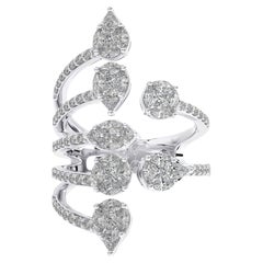 1,5 Karat Marquese & Prinzessin Diamant 18K Weißgold Gazebo Kollektion Fingerring