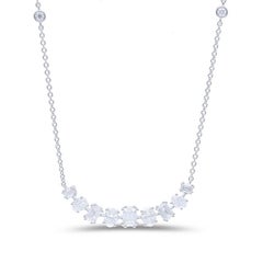 1,5 CTW diamants ronds en or blanc 14K Collection classique Collier délicat