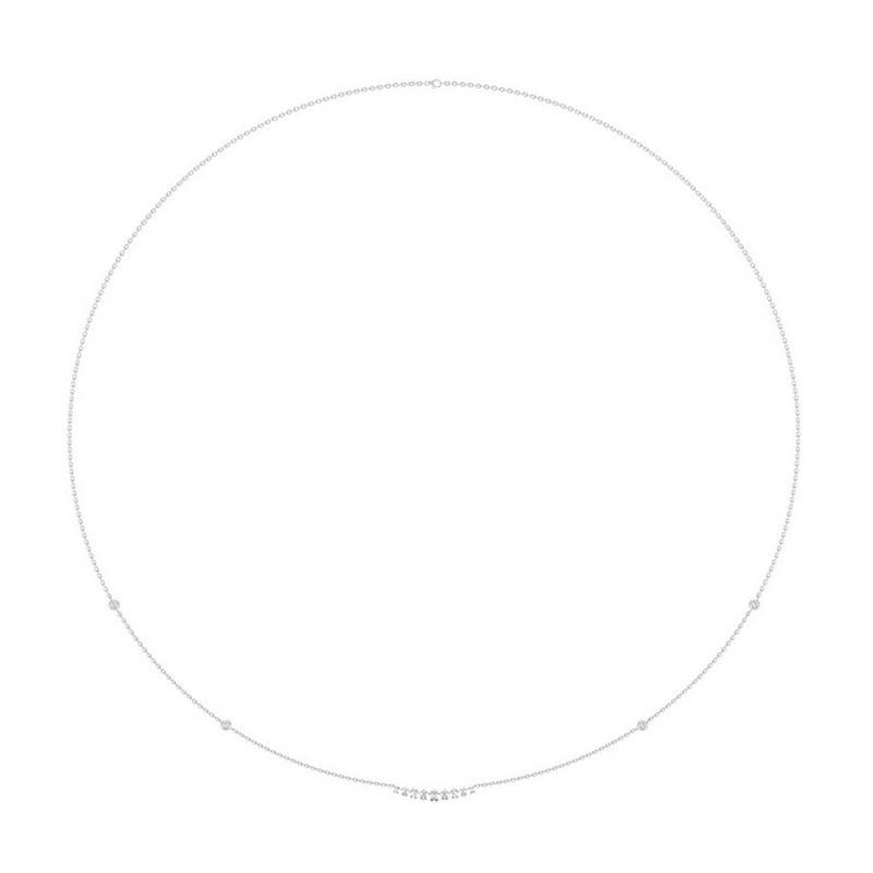 Moderno Diamanti rotondi da 1,5 CTW in oro bianco 14K Collezione classica Collana Delicata in vendita