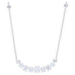 1.5 CTW round diamonds in 14K White gold Classic collection Delicate Necklace