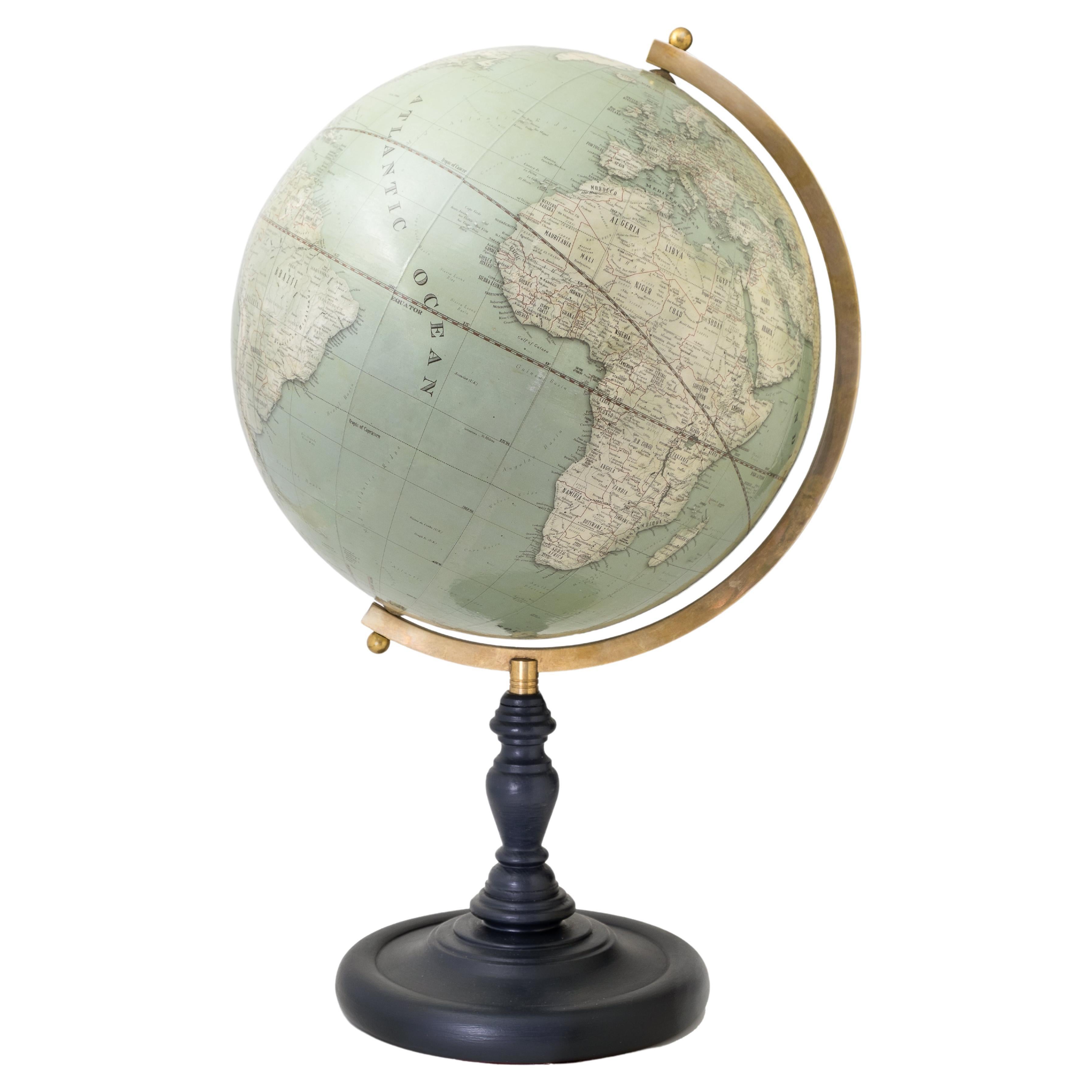 15" diameter Modern Classic Vintage Globe For Sale
