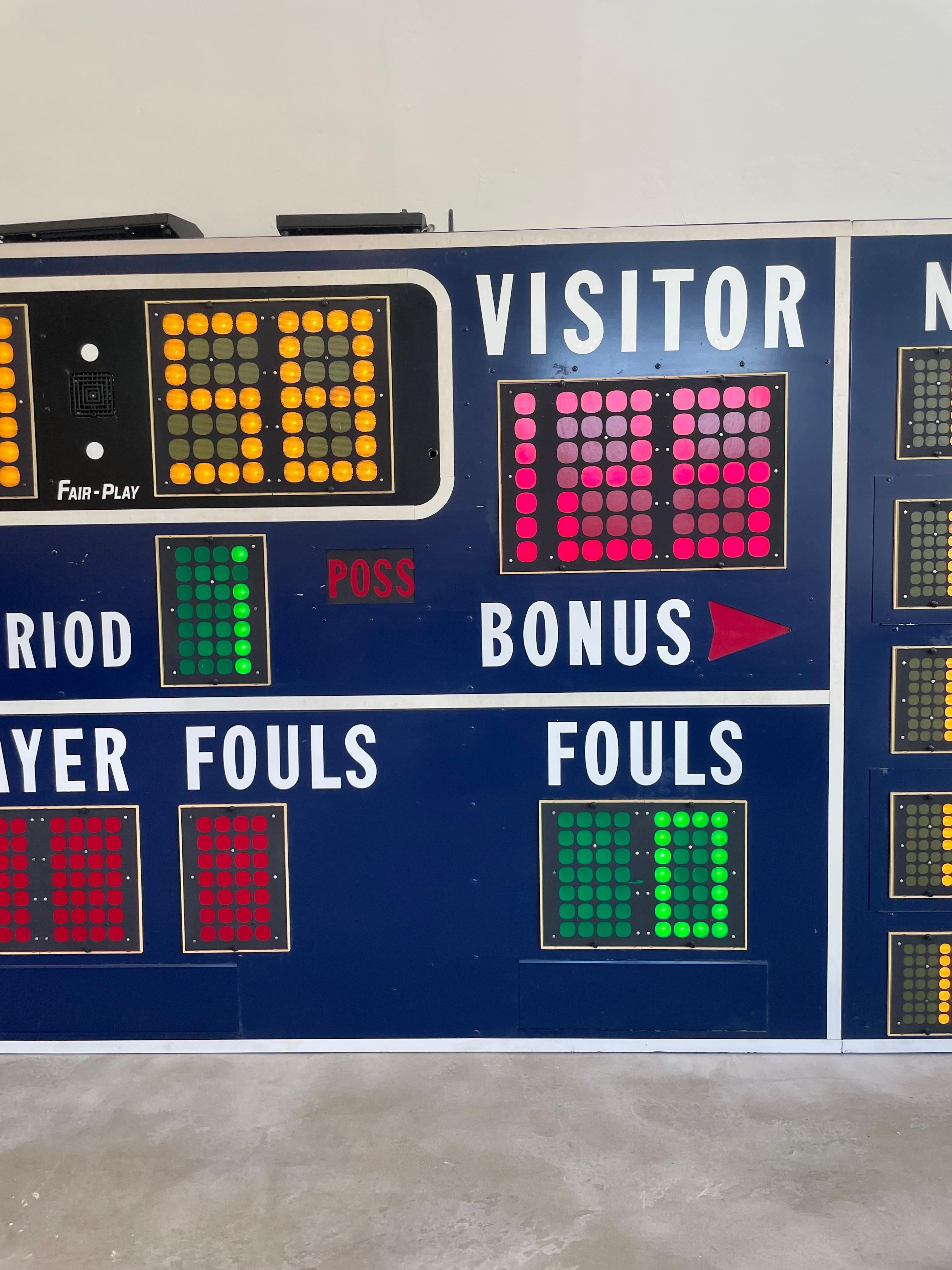 Aluminum 15 Foot Fair Play Basketball Scoreboard, 1980s