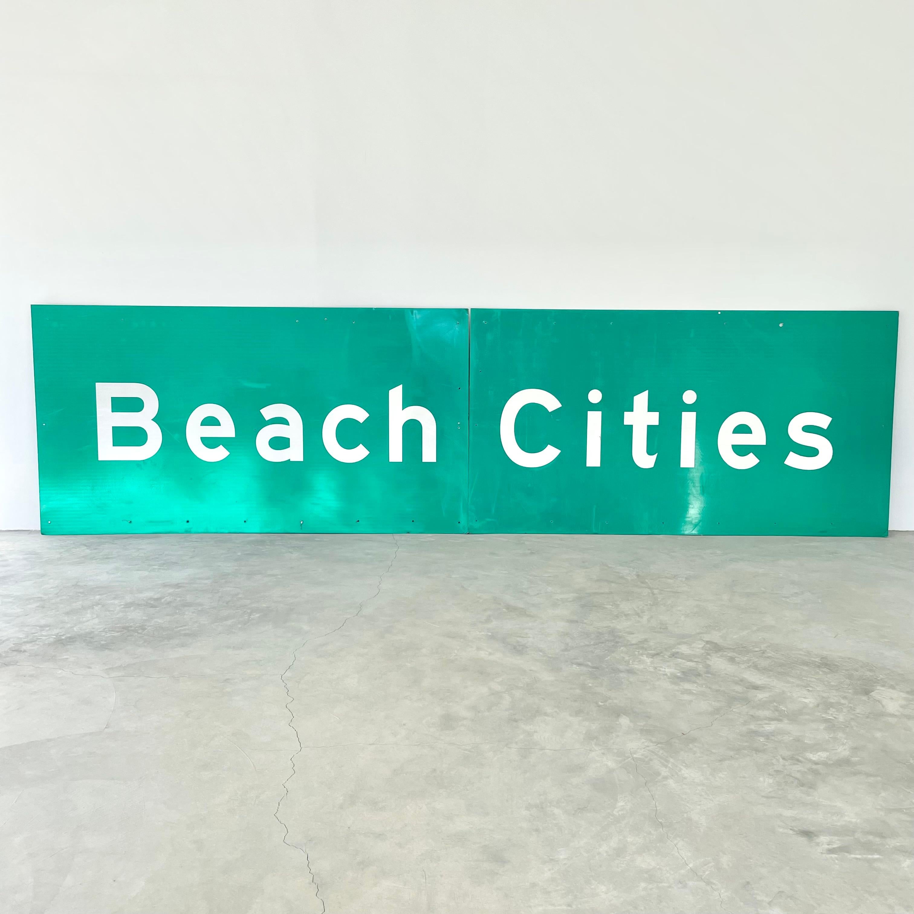 Los Angeles Freeway-Schild „Beach Cities“ (amerikanisch) im Angebot