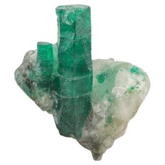 15 Grams Vivid Green Emerald Crystals On White Matrix From Pakistan