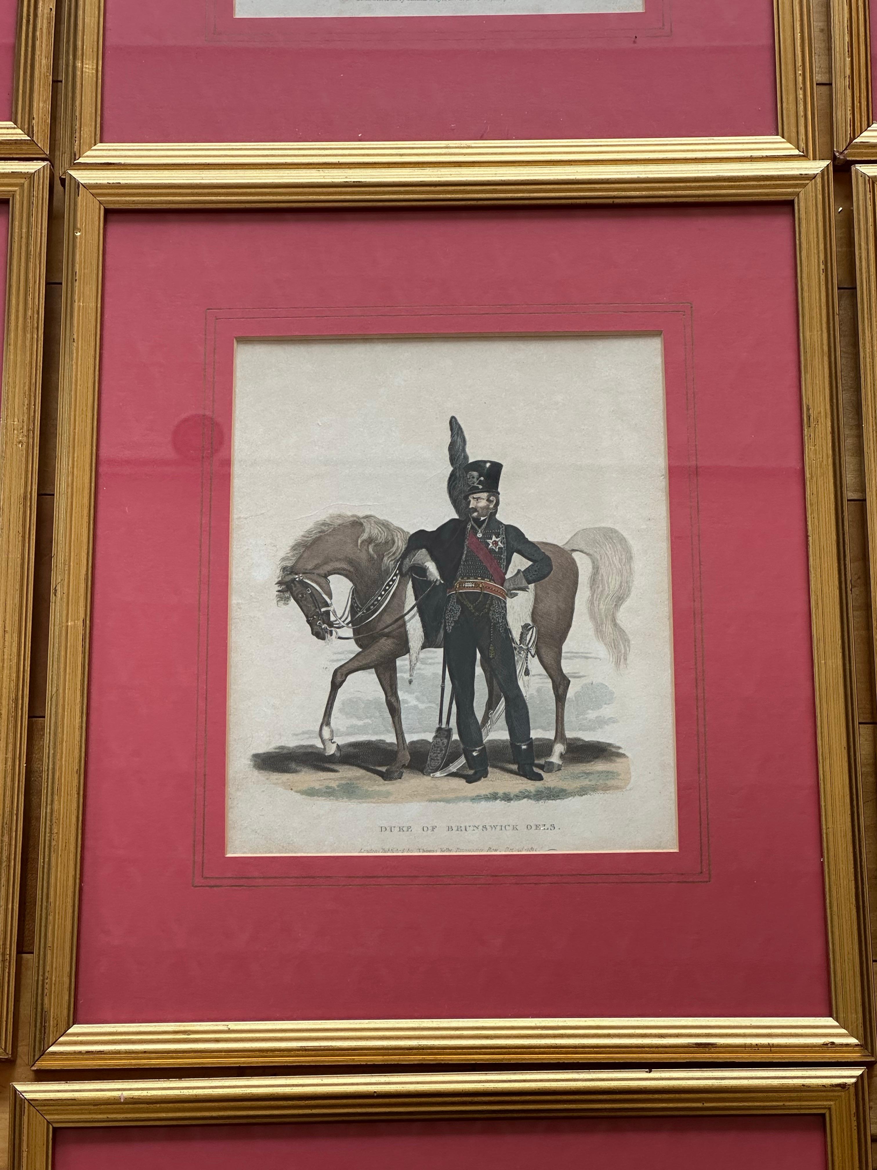 Ein Satz von fünfzehn handkolorierten Stichen der wichtigsten Akteure der napoleonischen Kriege, herausgegeben von Thomas Kelly, Paternoster Row, London. Ursprünglich erschienen sie in der 1817 veröffentlichten 