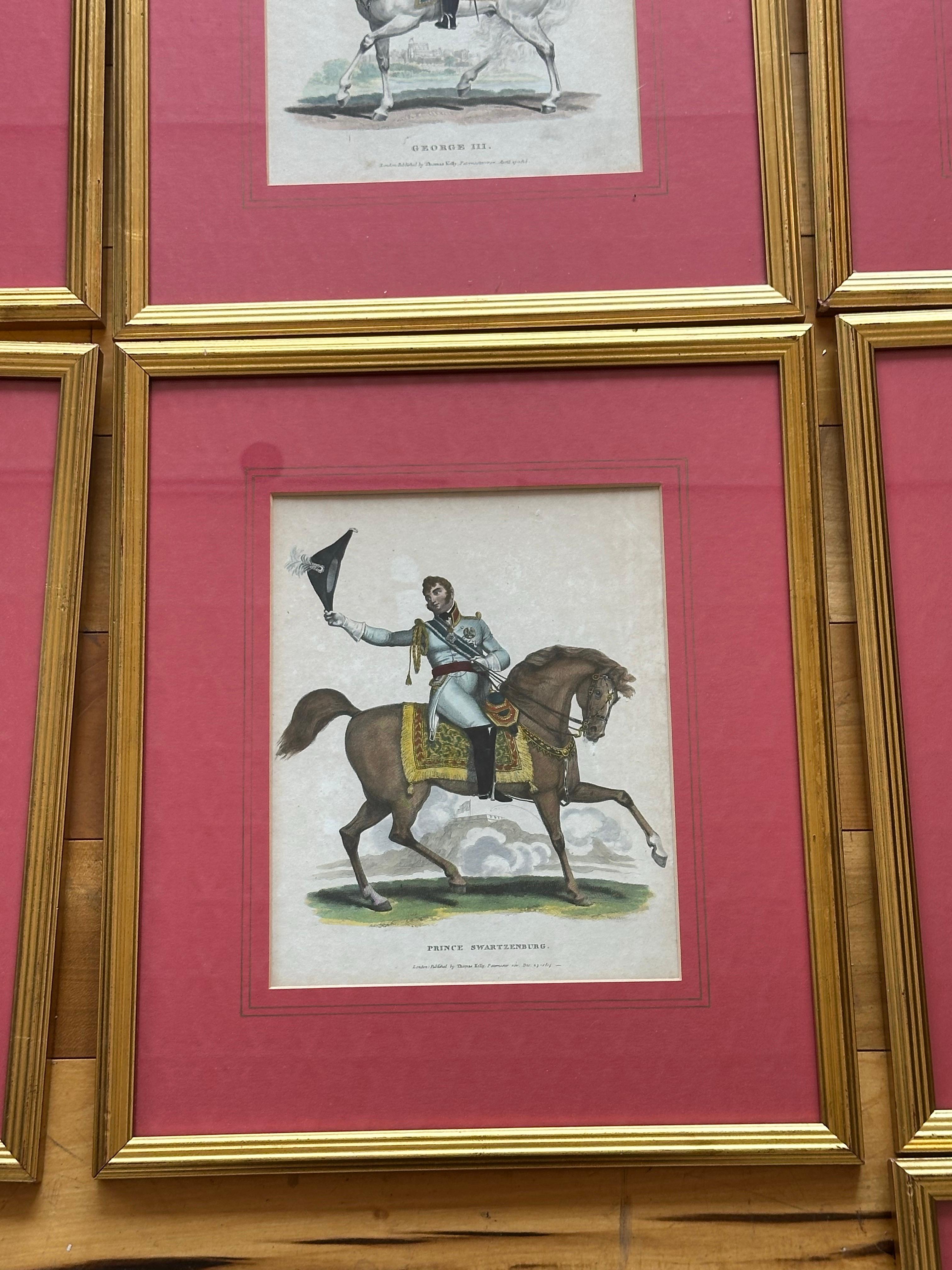 15 handkolorierte Stiche der wichtigsten Akteure der napoleonischen Kriege (Regency) im Angebot