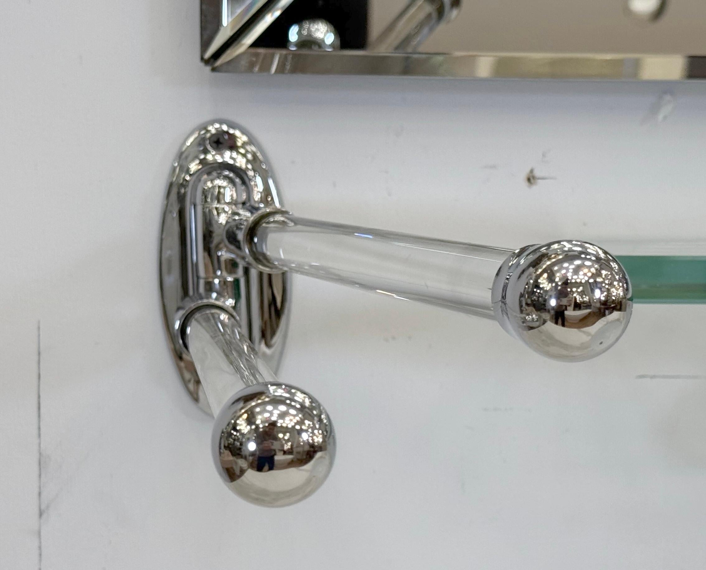 15 in. Chrome Swing Double Arm Towel Rack In Good Condition For Sale In New York, NY