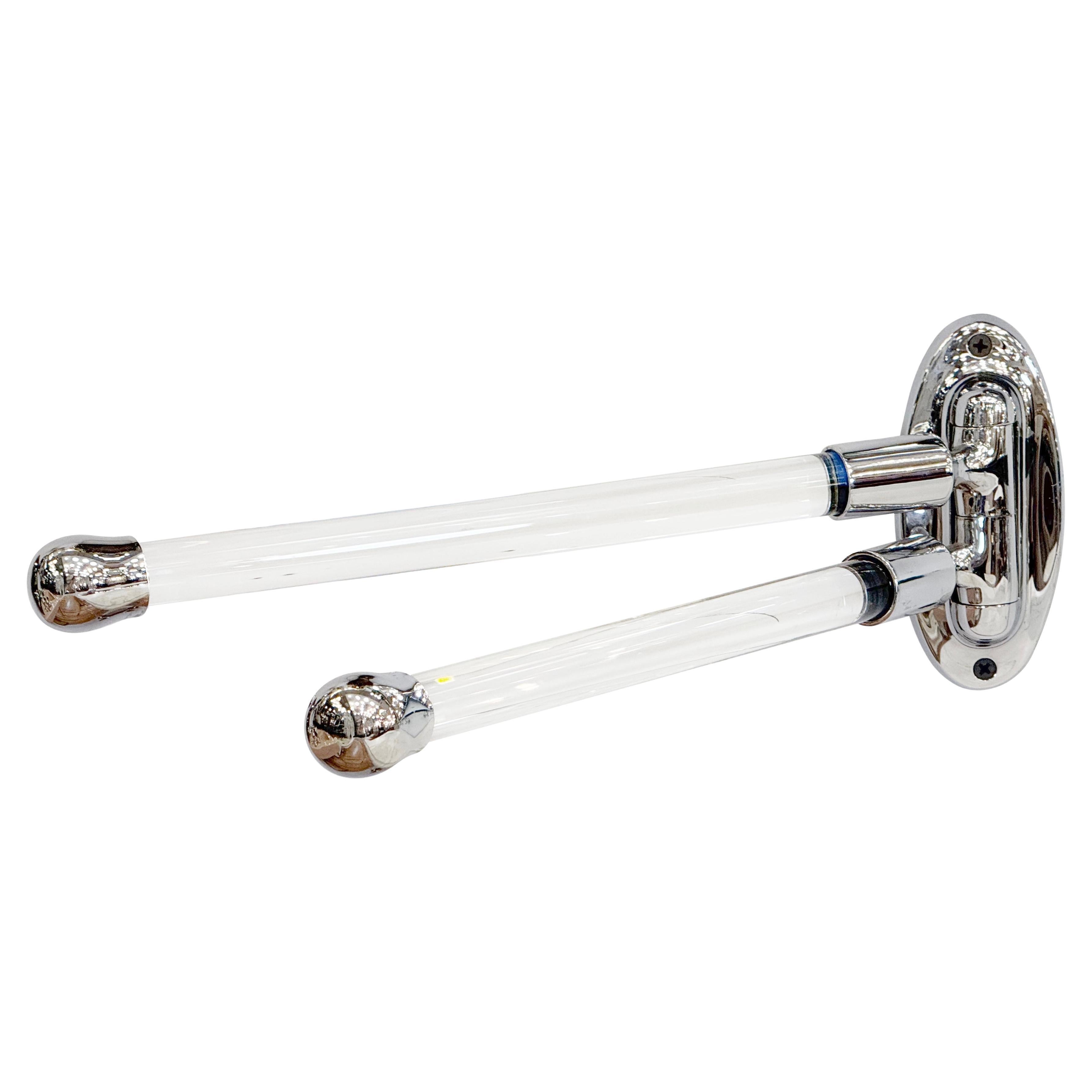 15 in. Chrome Swing Double Arm Towel Rack