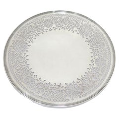 Sterling Silver Gorham Antique Floral Openwork Large Platter