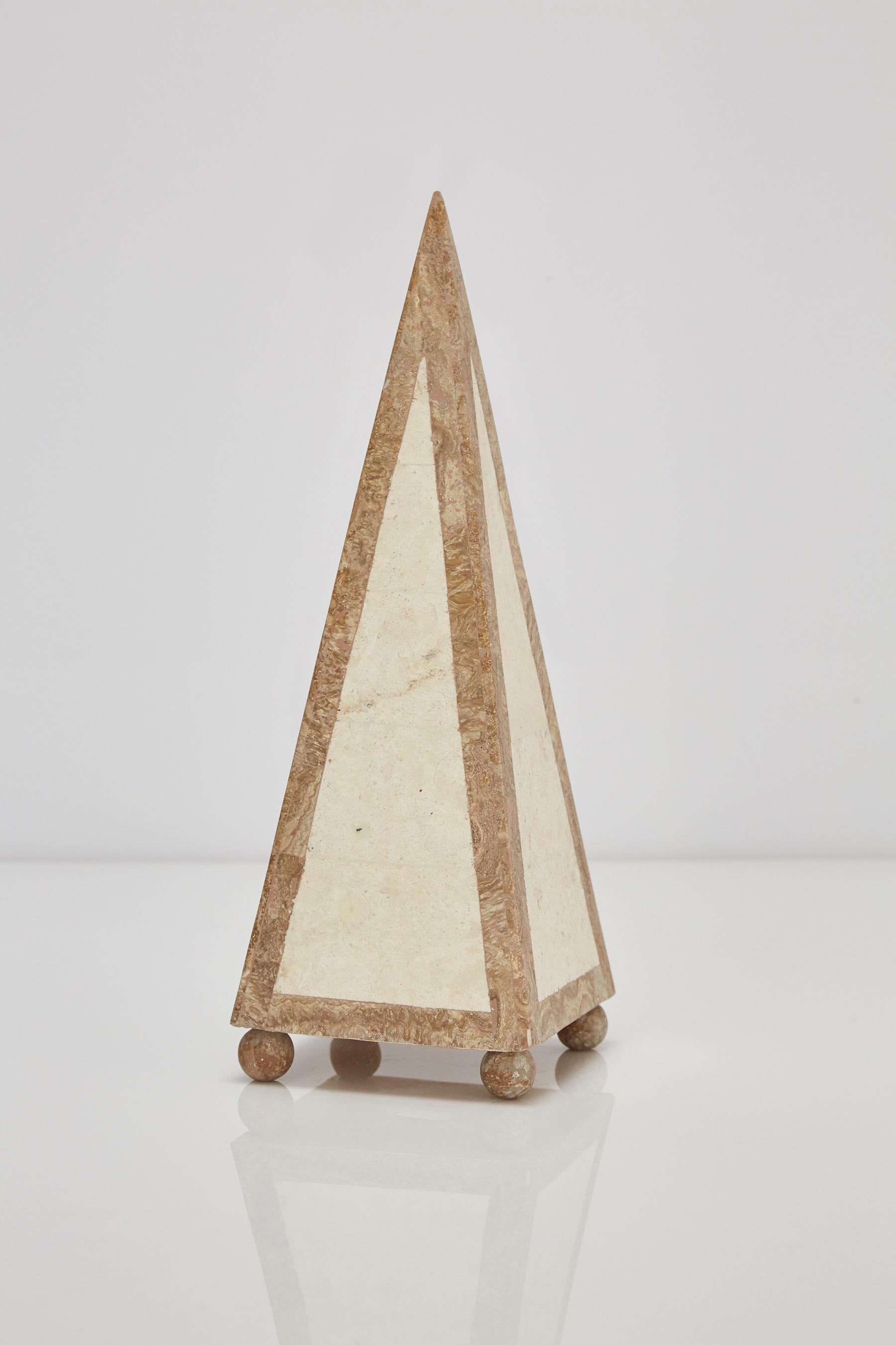 Philippine 15 in. Tall Decorative Tessellated Stone Pyramid, 1990s For Sale
