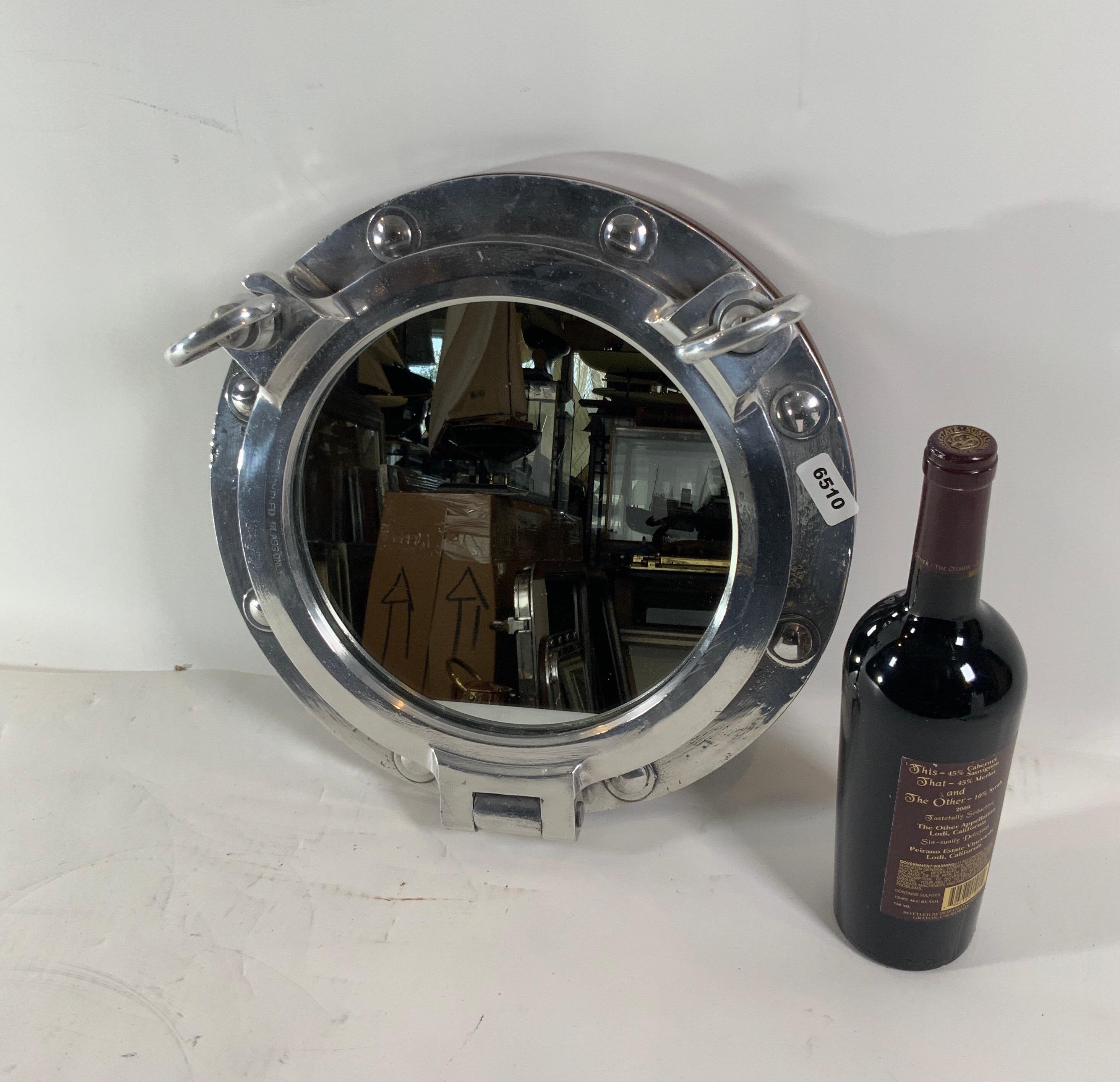 Aluminum Ship's Porthole Mirror For Sale 1