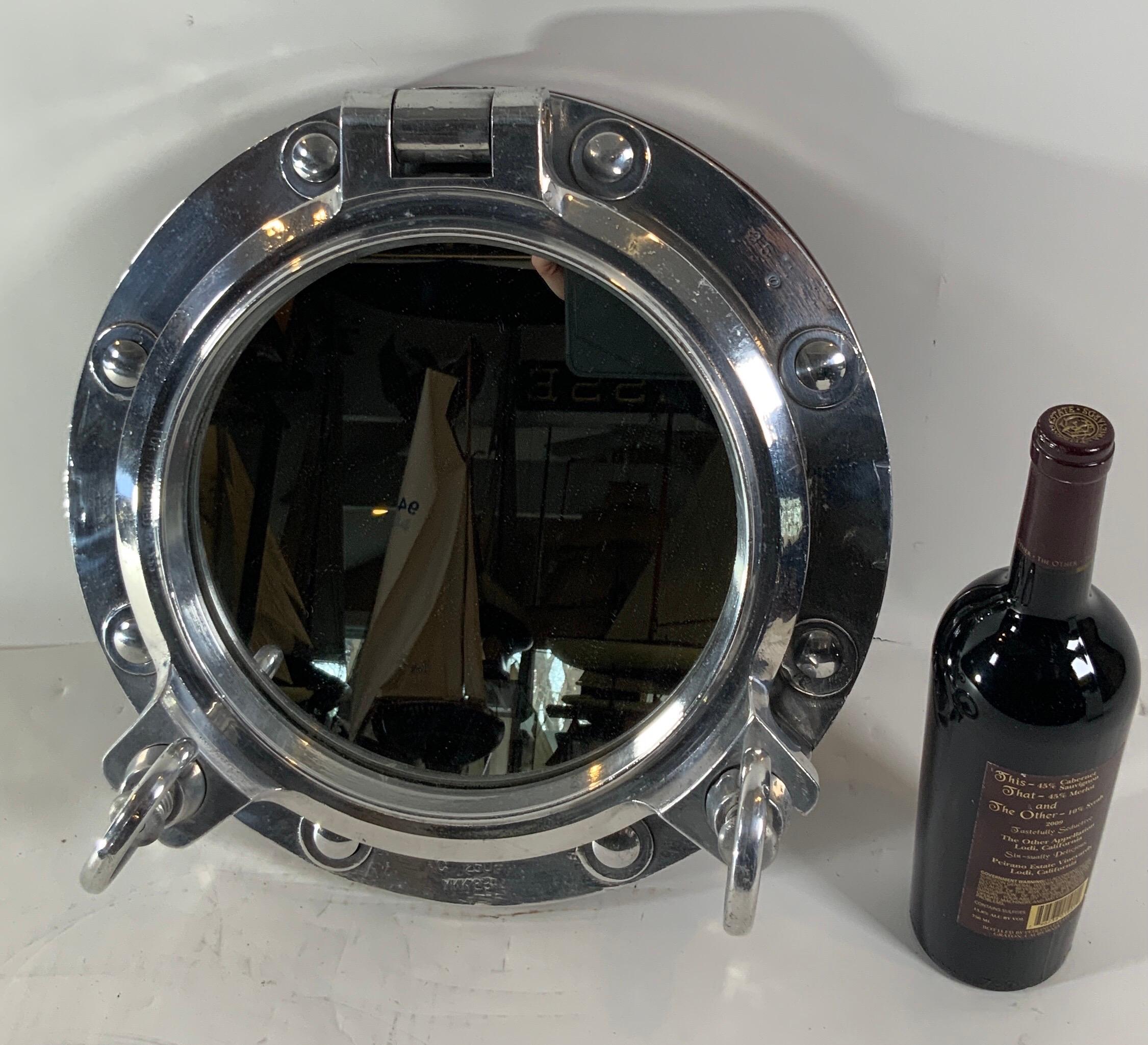Aluminum Ship's Porthole Mirror For Sale 1