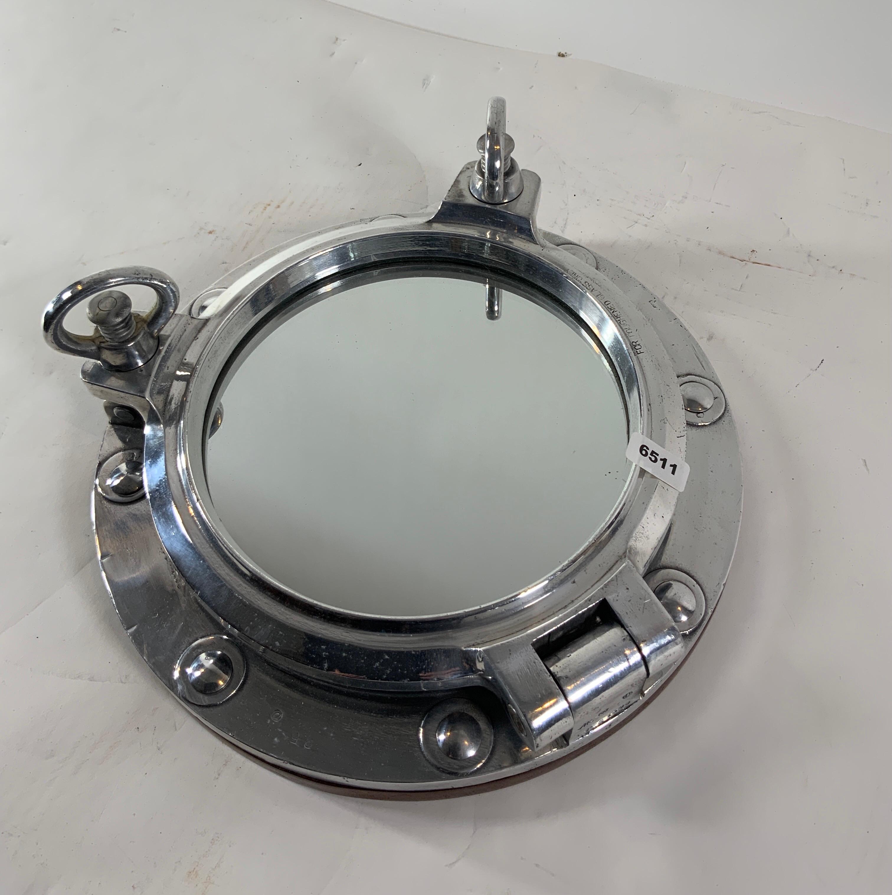 Aluminum Ship's Porthole Mirror For Sale 4