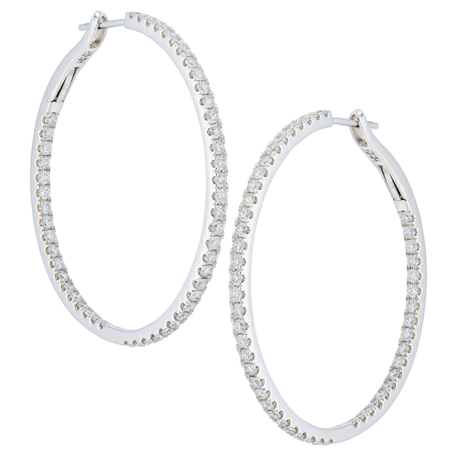 Contemporary Diamond Hoops For Sale