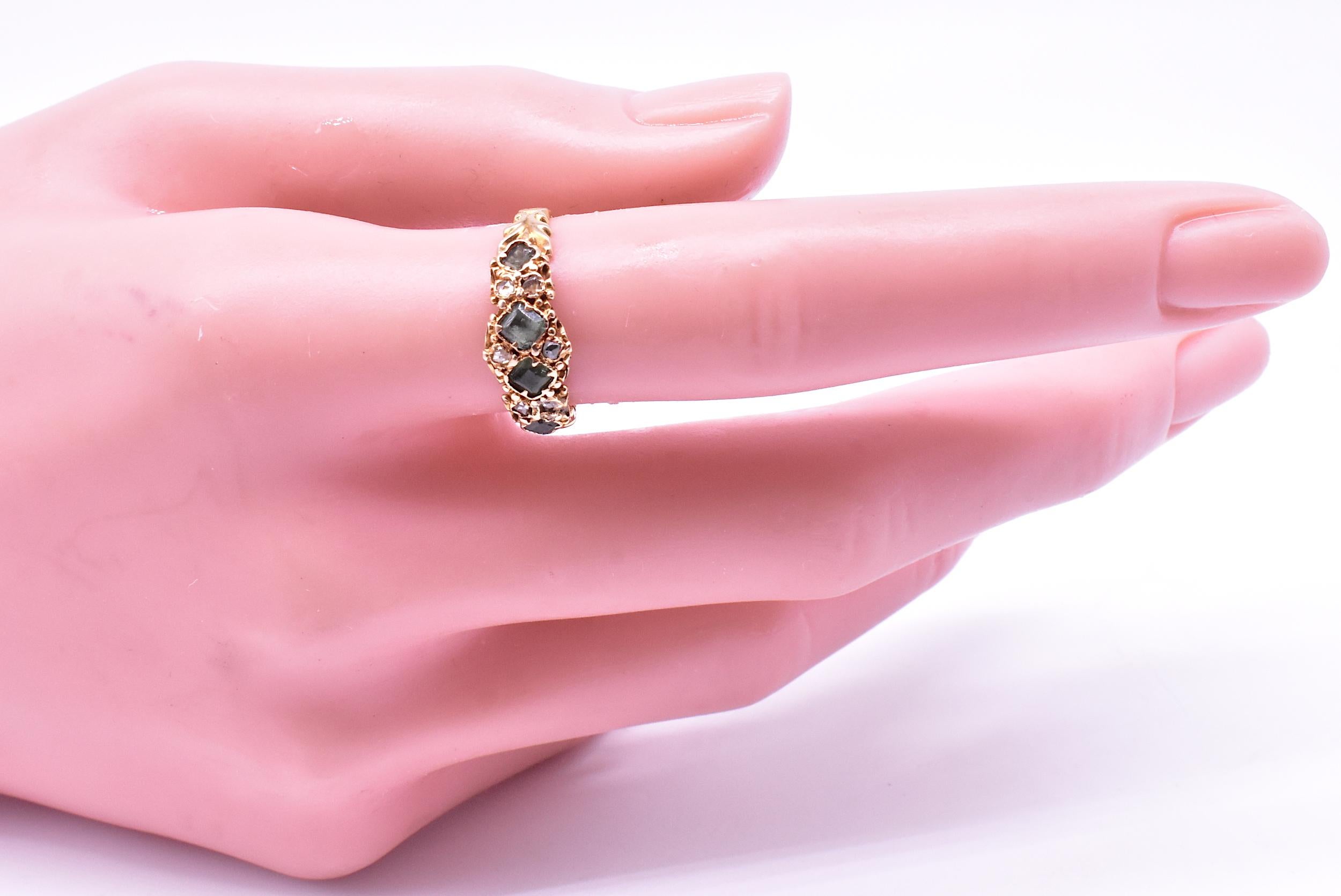 Women's 15 Karat Rose Diamond and Peridot Ring