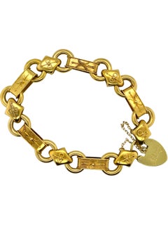 15 Karat Yellow Gold Antique Heart Padlock Bracelet