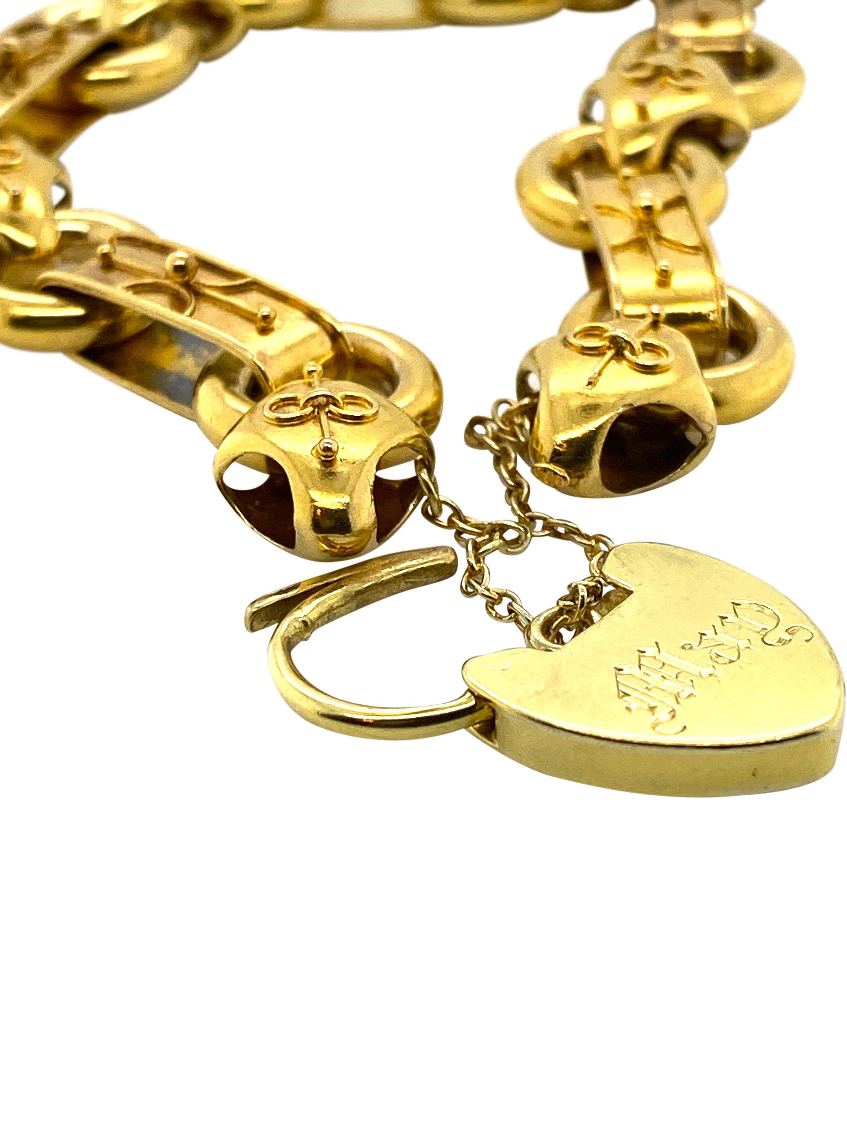 heart padlock bracelet gold