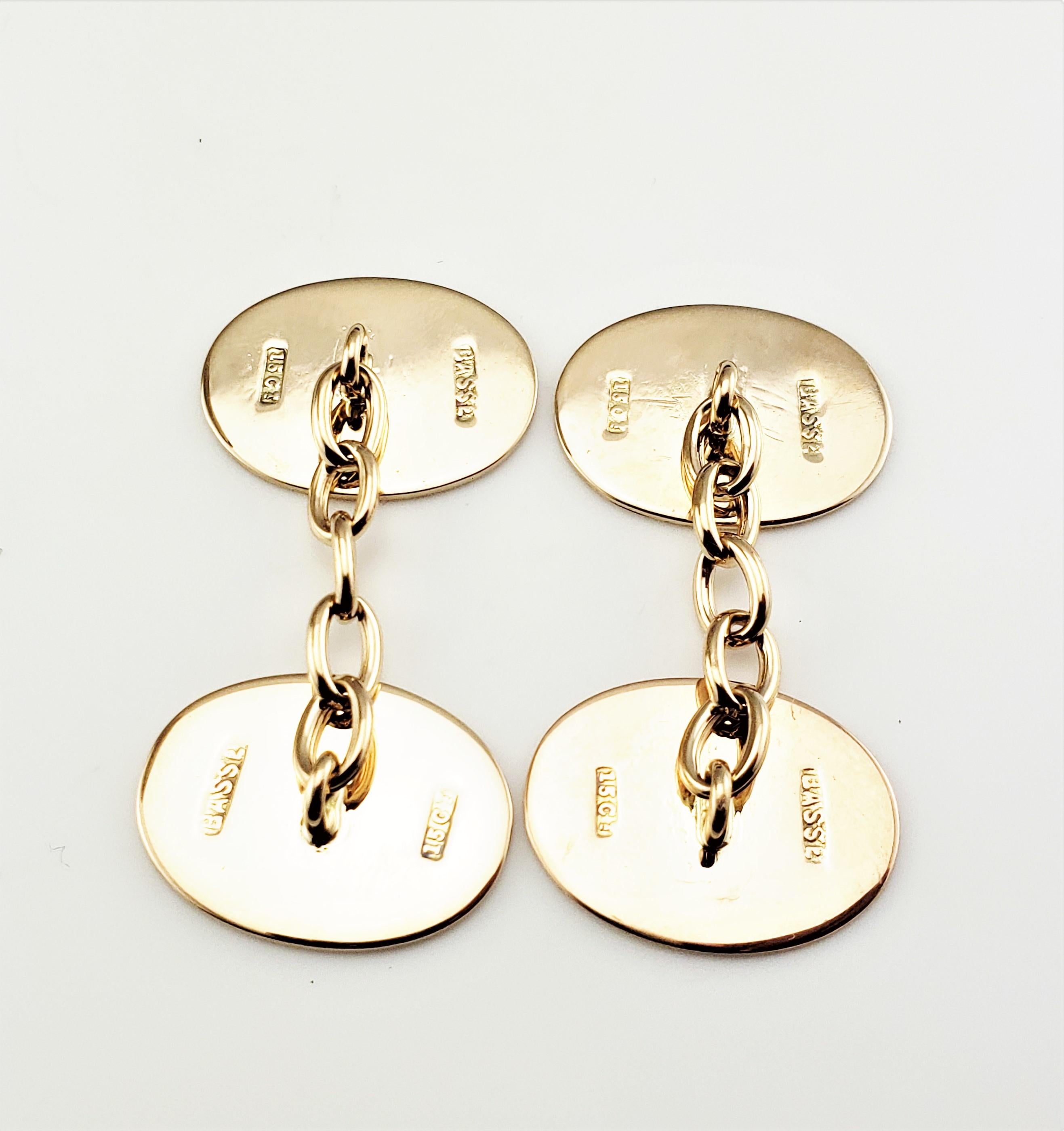 15 Karat Yellow Gold Cuff Links In Good Condition For Sale In Washington Depot, CT