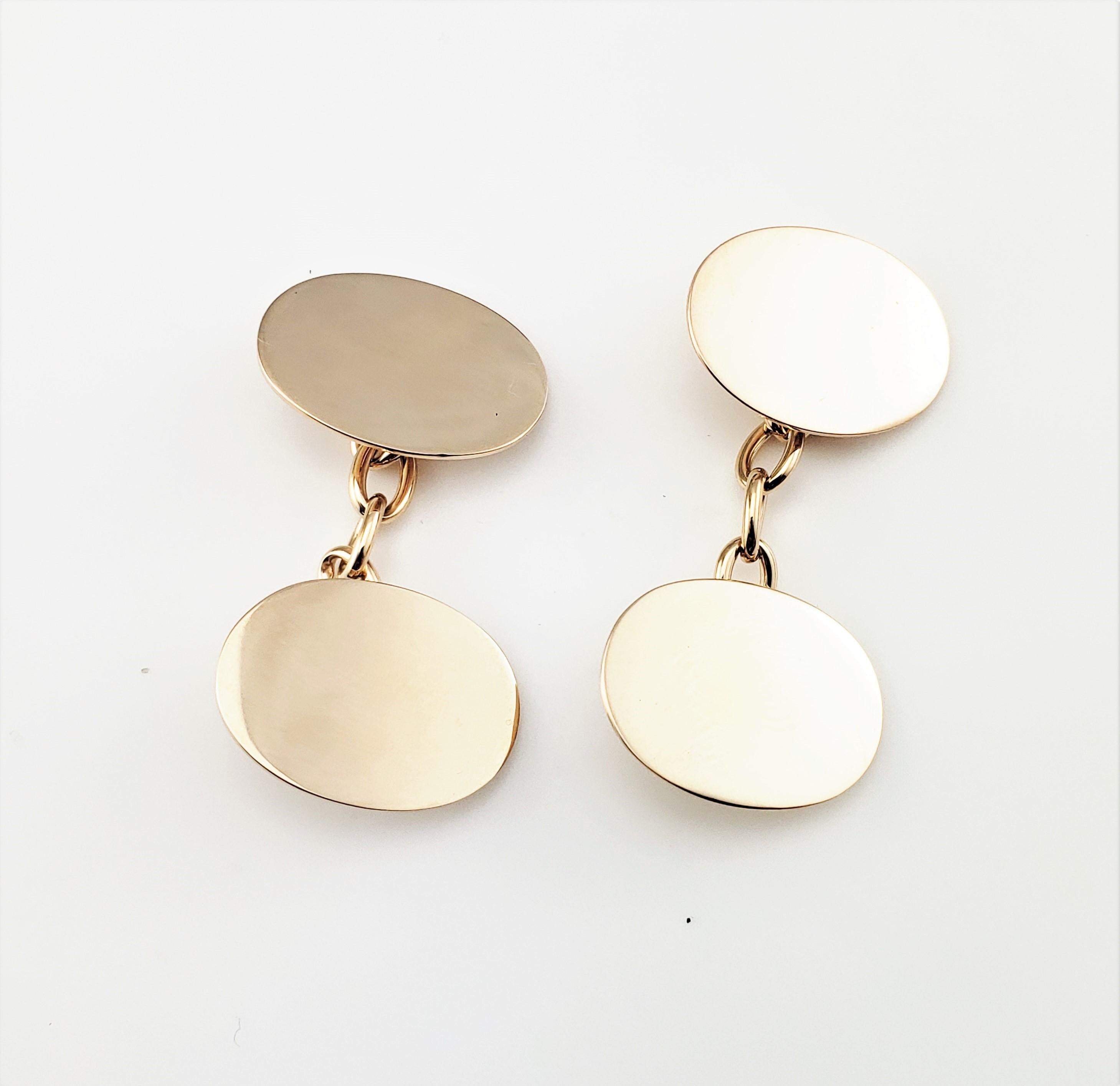 15 Karat Yellow Gold Cuff Links For Sale 1