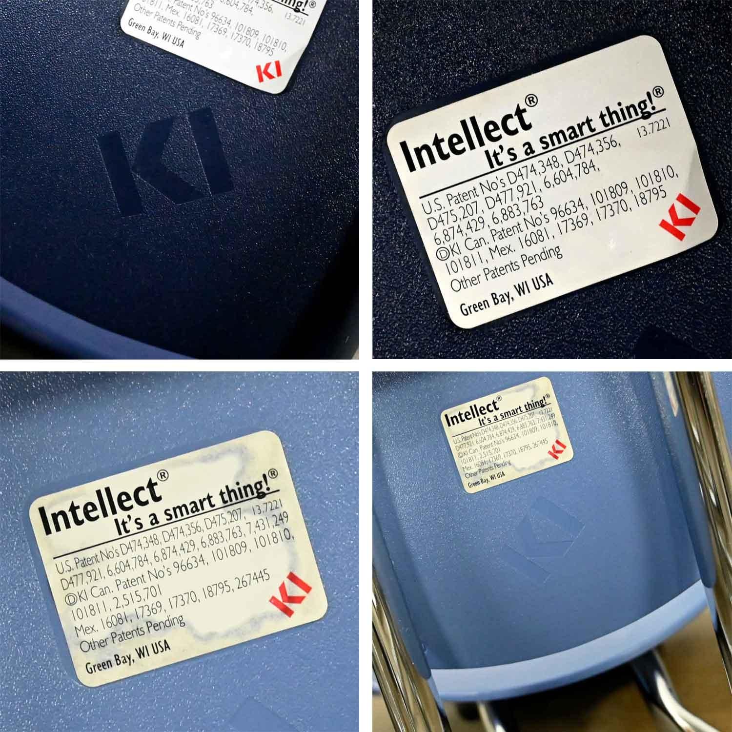 15 KI Krueger International Modern Blue Plastic & Chrome Stacking Dining Chairs For Sale 7