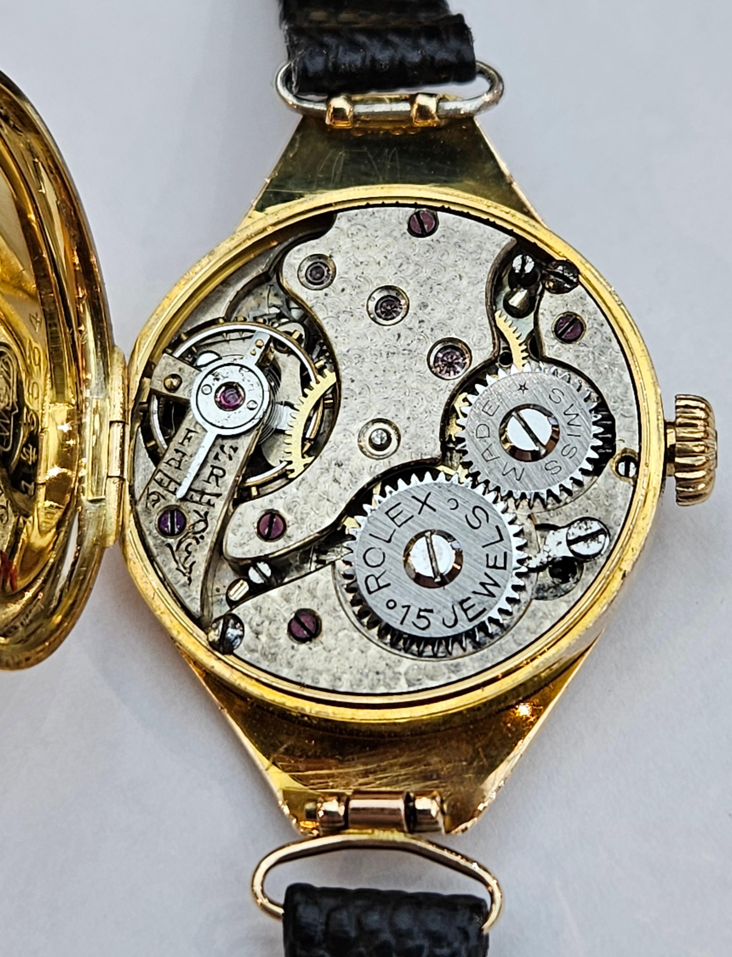 Montre Rolex vintage en or 15 carats à remontage manuel pour femmes, collectionneurs en vente 8