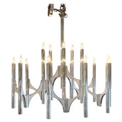 15-Light "Scultura" Chandelier by Gaetano Sciolari, Restored