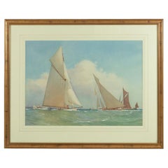 Yachts Ma’oona and Vanity Racing at Harwich Regatta, 1909