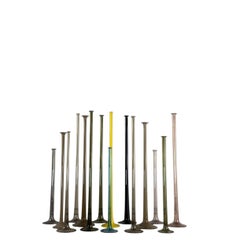 15 molded and blown glass candlesticks, model S 165 by Luciano Vistosi around 19