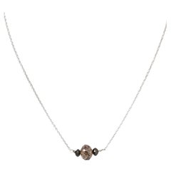 15" Natural Brown Diamond(3.29ct) Necklace in Platinum