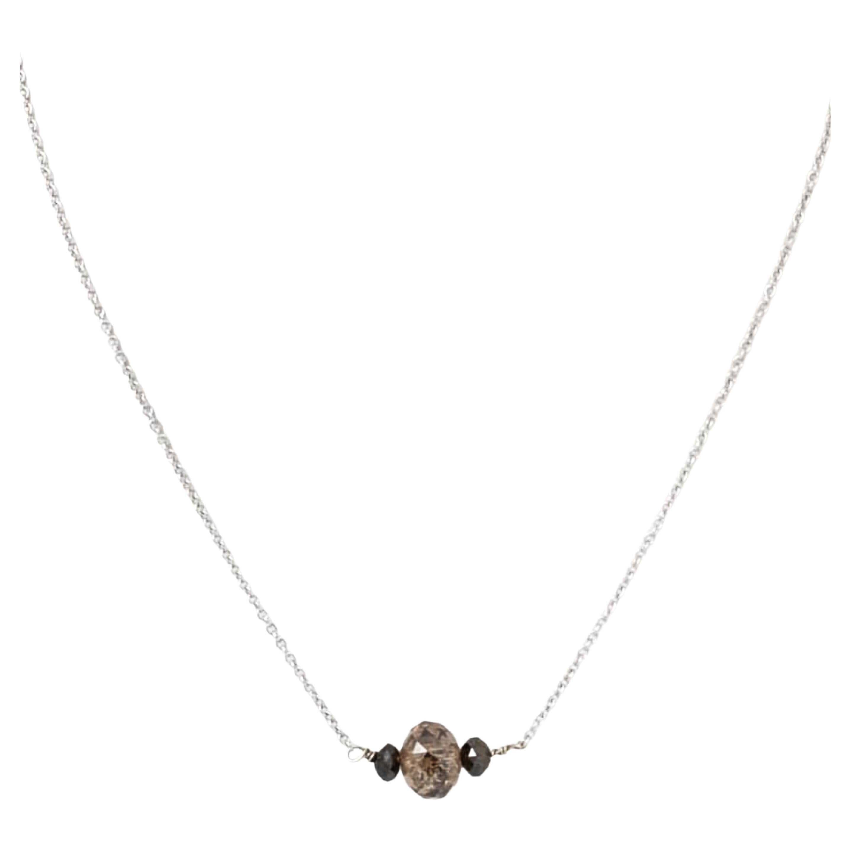 Collana da 15" con diamante marrone naturale (3,29ct) in platino