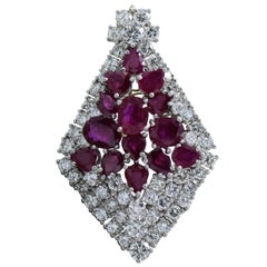 15 Oval Ruby Diamond Pendant 5-6 Carat