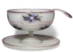 15-Piece French Victorian Opaline Punch Bowl Set