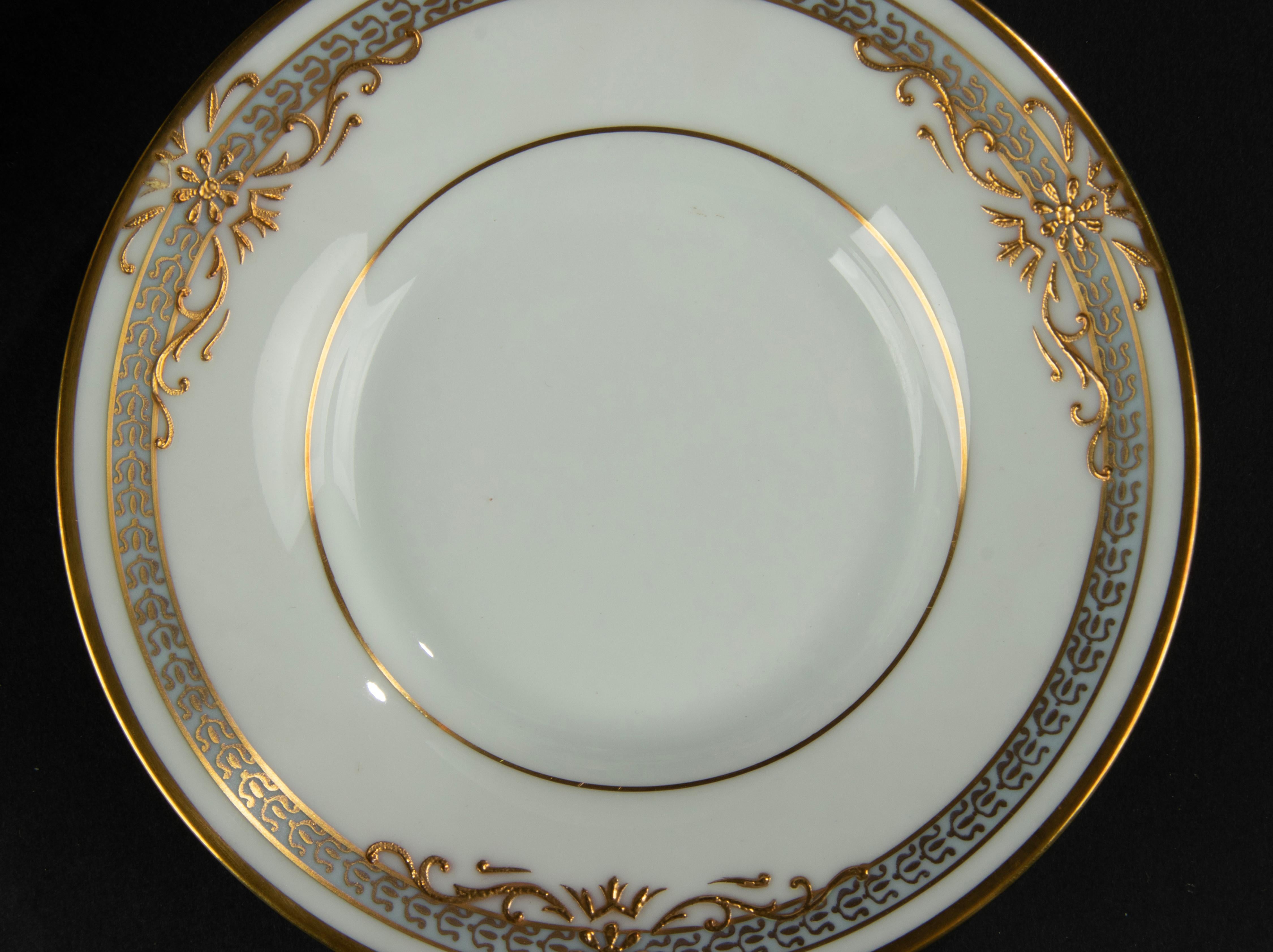 15-Piece Porcelain Tea Set, Royal Limoges, Relief Gilded  1