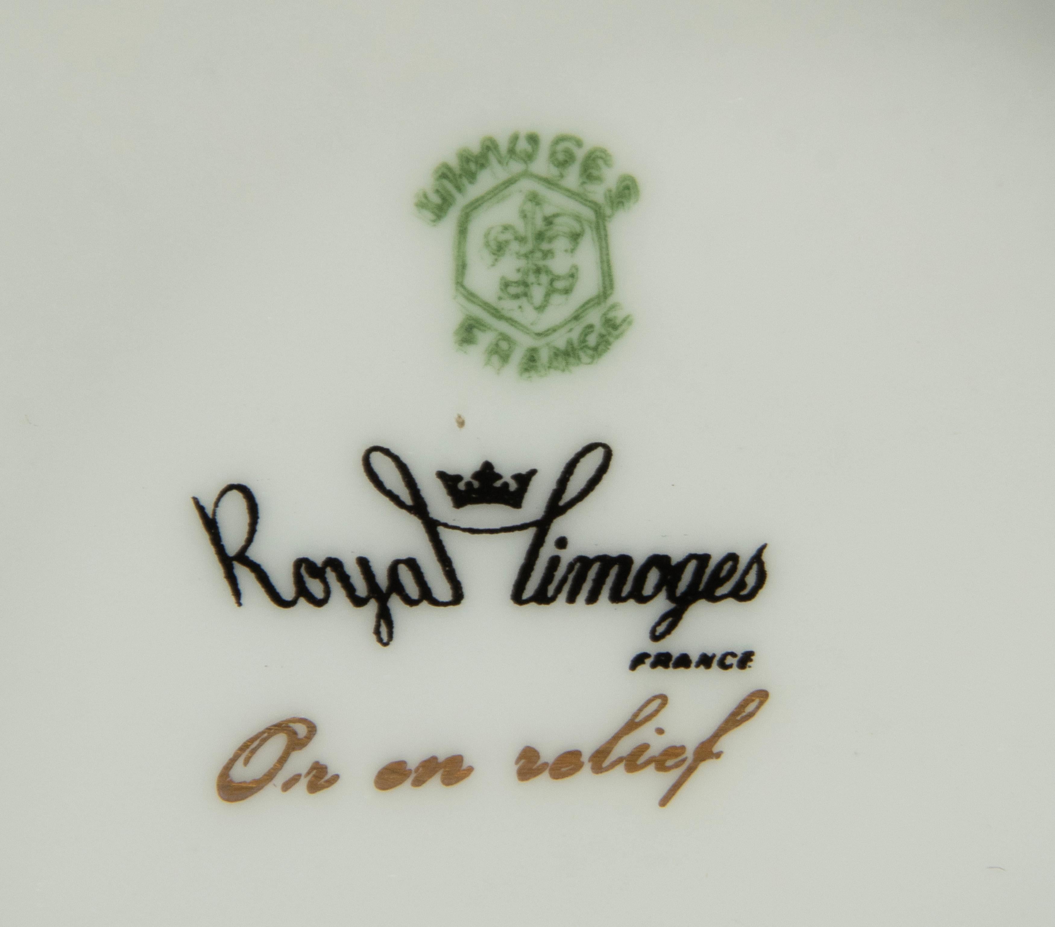 15-Piece Porcelain Tea Set, Royal Limoges, Relief Gilded  2