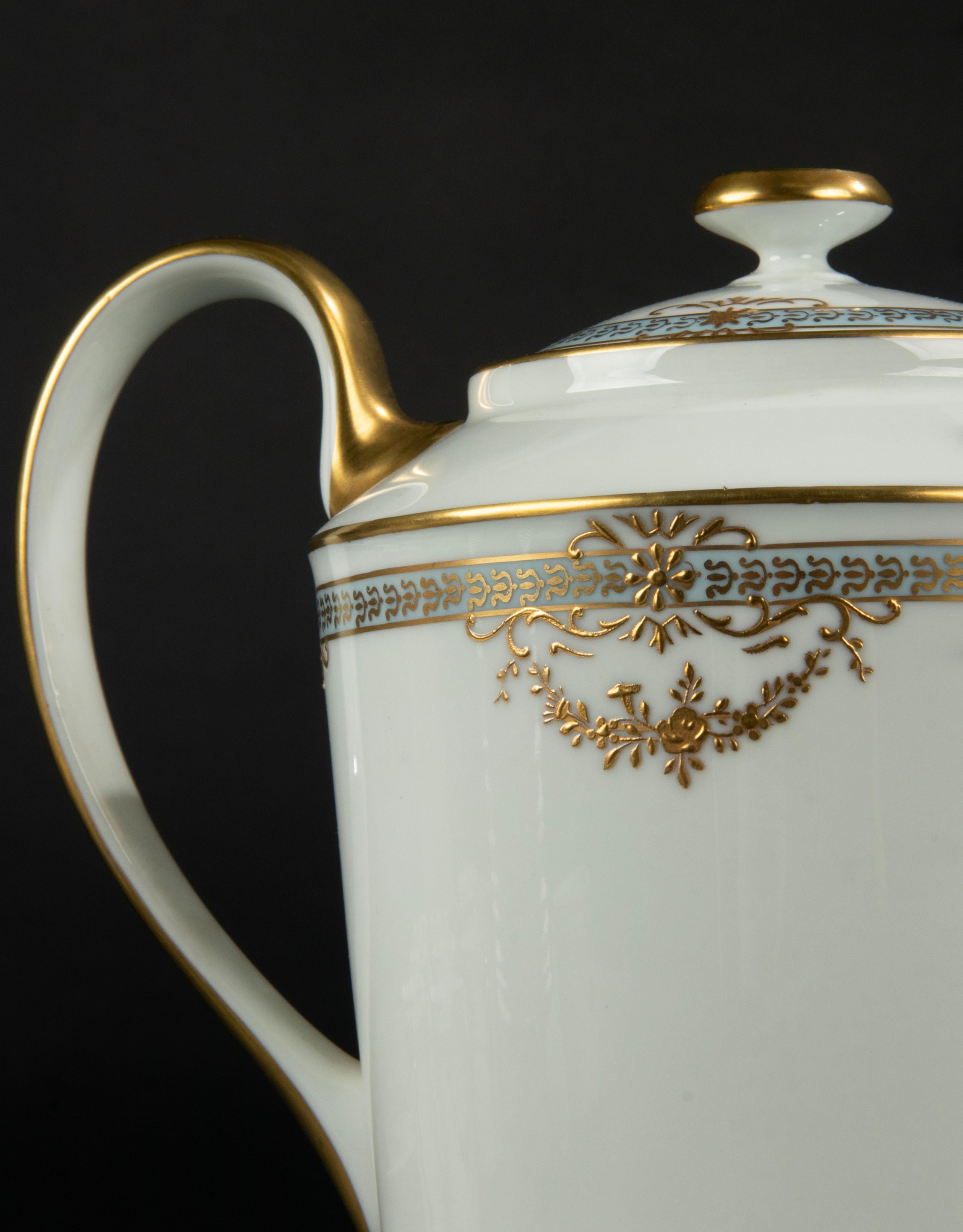 15-Piece Porcelain Tea Set, Royal Limoges, Relief Gilded  6