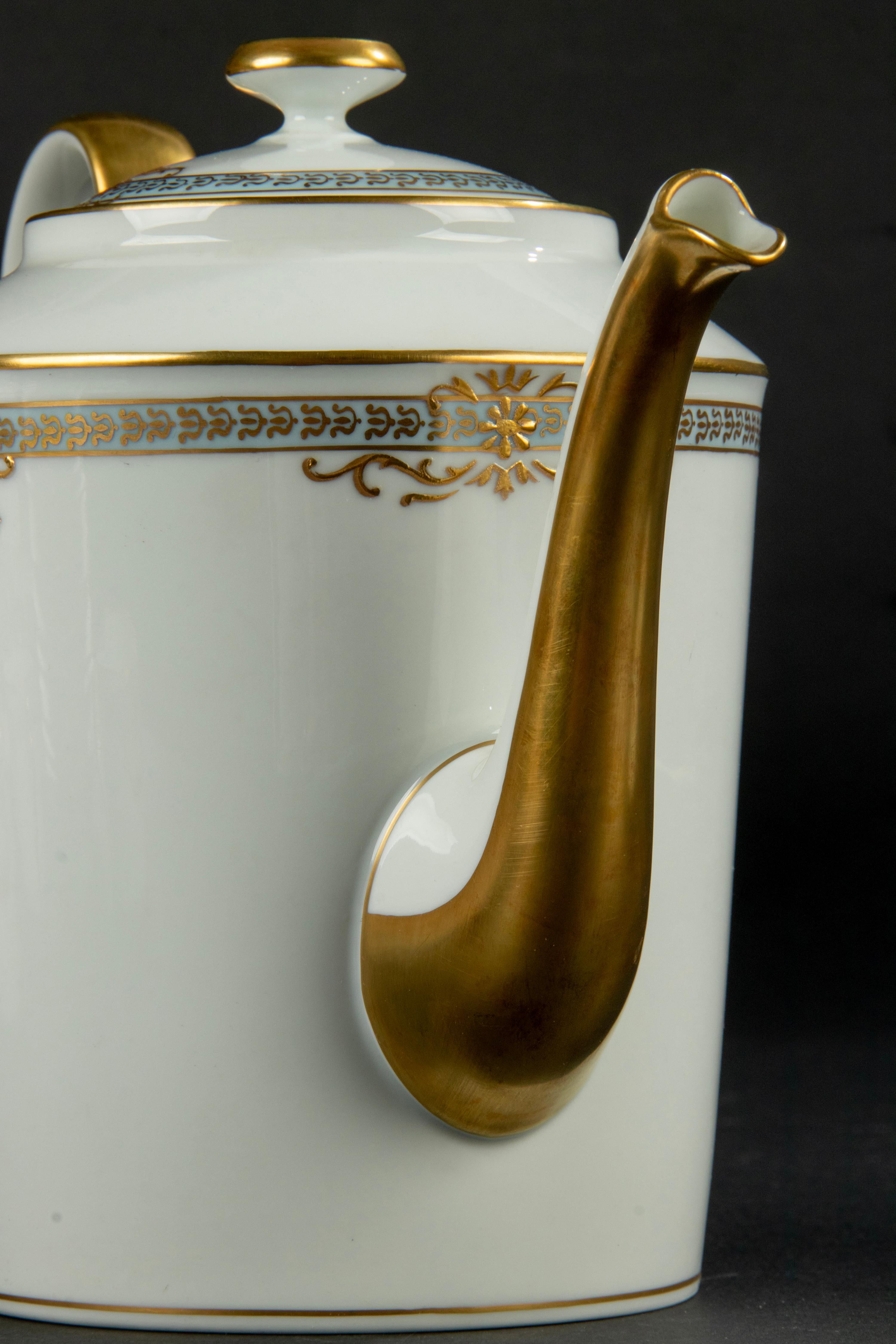 15-Piece Porcelain Tea Set, Royal Limoges, Relief Gilded  8