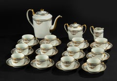 15-Piece Porcelain Tea Set, Royal Limoges, Relief Gilded