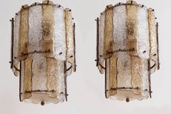 15 Pieces, Stunning Striped "Corteccia" Glass Pendants Attributed to Venini