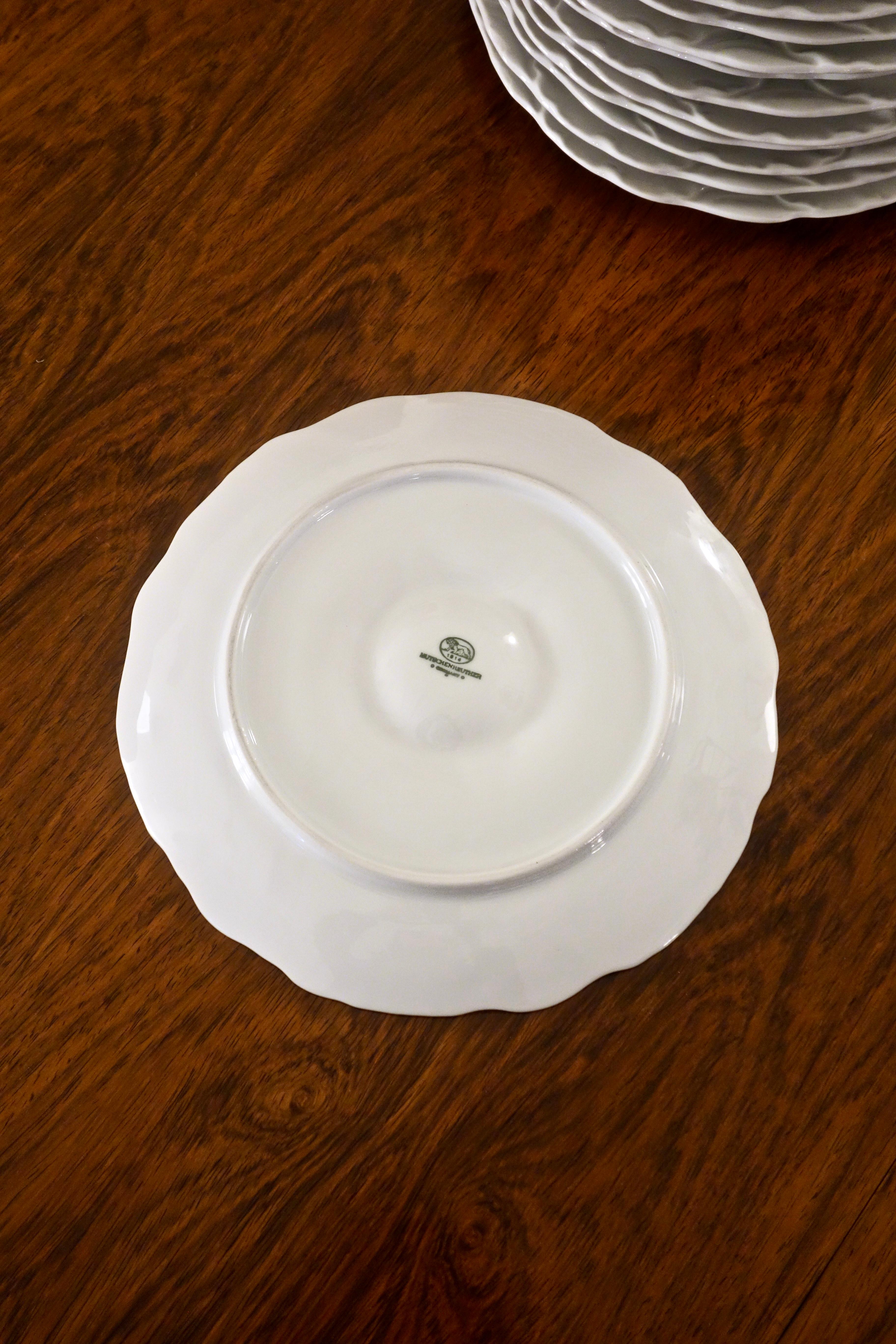 15 Porcelain Oyster Plate Service by HutschenReuthen, Germany 1960s In Good Condition For Sale In VILLEURBANNE, FR
