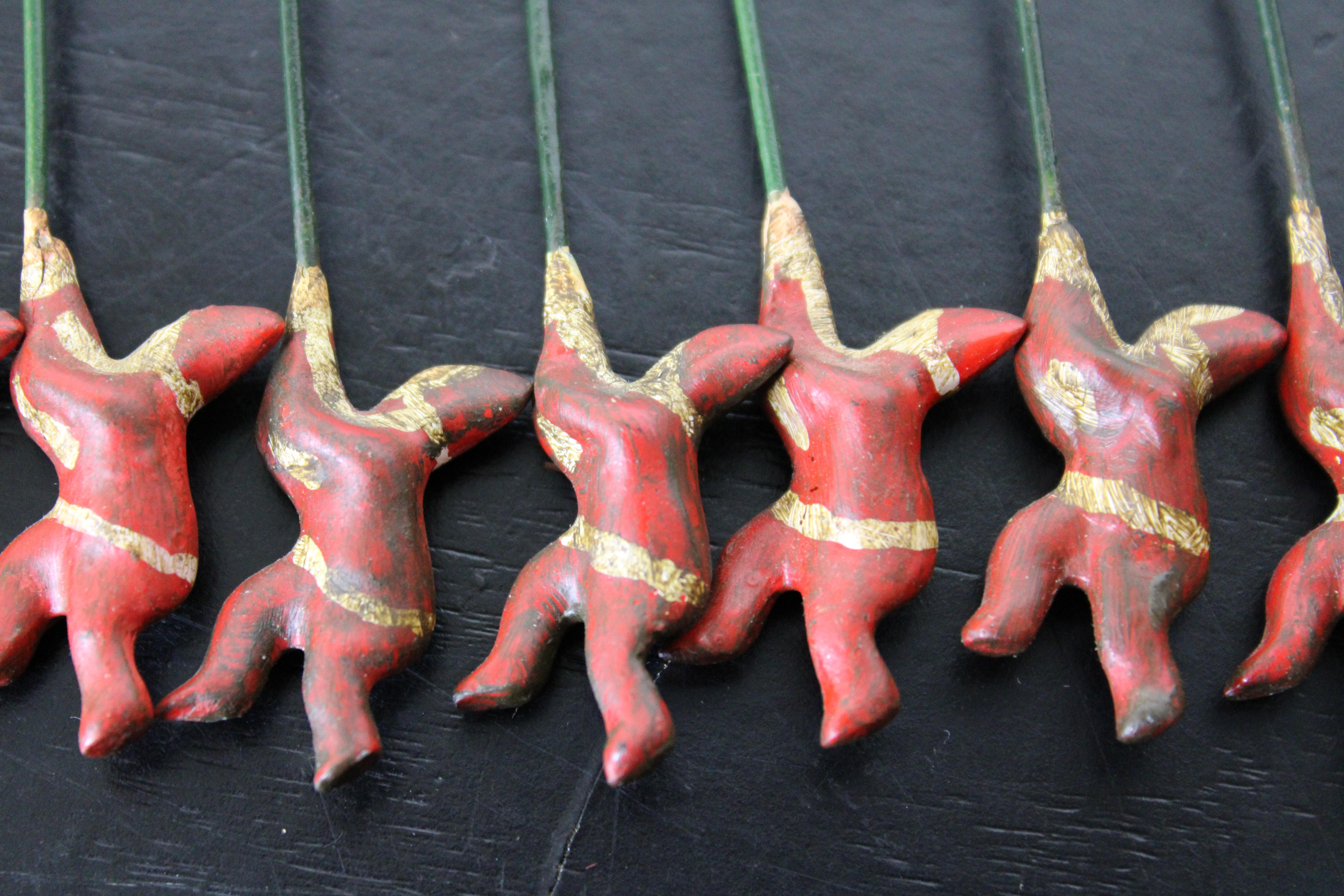 15 Rare Antique Victorian Weighted Santa Christmas Tree Candle Holder Ornaments 2